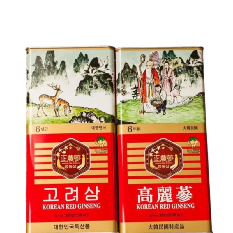 Sâm củ khô hộp thiếc Insam hàn quốc chính hãng hộp 300g – Sâm hộp thiếc nguyên củ