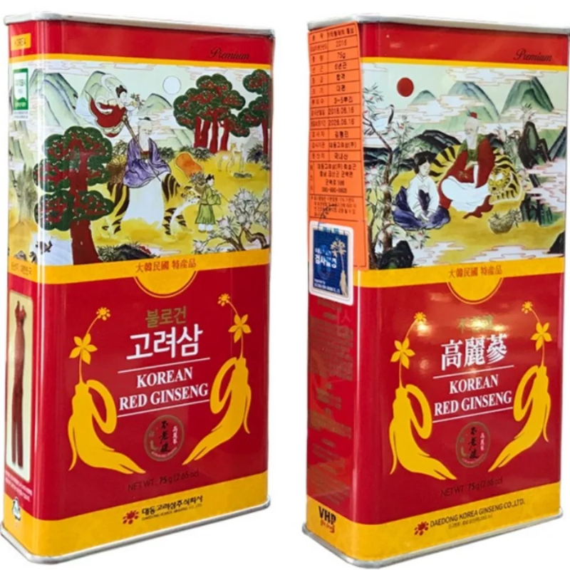 Sâm khô hộp thiếc Daedong 75g thượng hạng – Hồng sâm khô Daedong