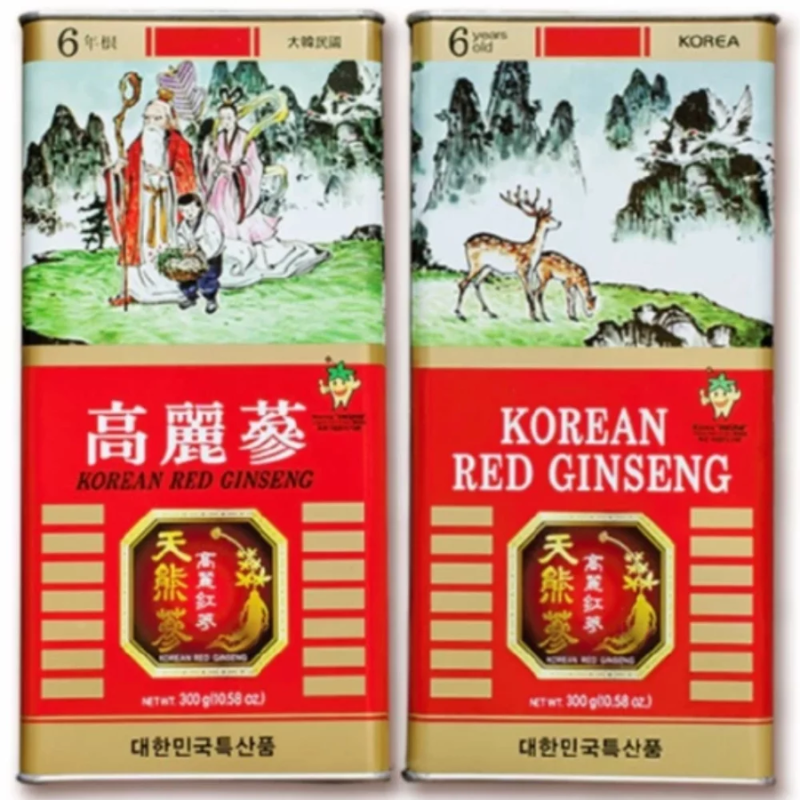 Sâm khô hộp thiếc Insam hàn quốc hộp 300g Vip – Hồng sâm sấy khô nguyên củ