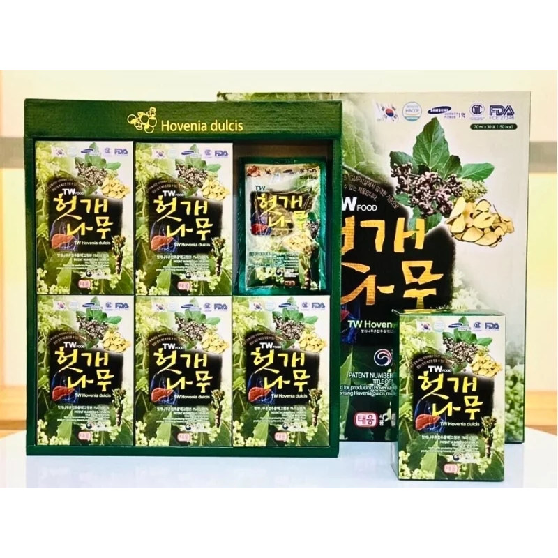 Nước bổ gan Hàn Quốc Hovenia Taewoong Foods hộp 30 gói x 70ml – Thải độc gan, thanh lọc cơ thể