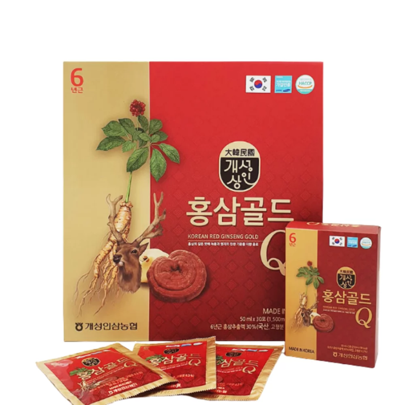 Nước hồng sâm nhung hươu Hàn Quốc GoldQ chính hãng hộp 30 gói x 50ml