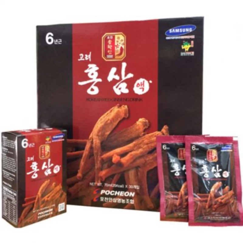 Nước hồng sâm Pocheon Hàn Quốc chính hãng hộp 30 gói x 70ml