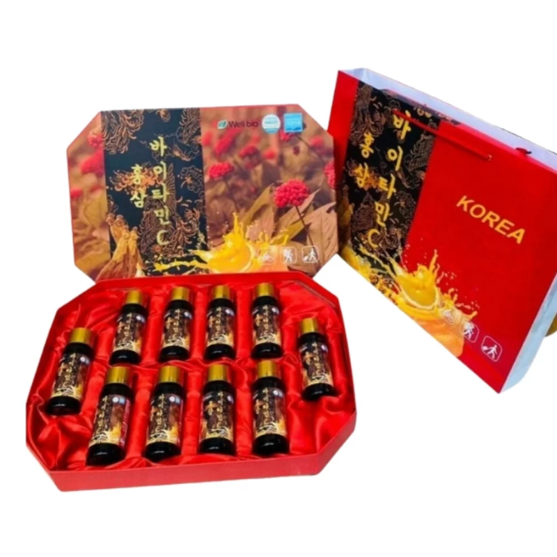 Tinh chất hồng sâm Vitamin C Plus Hàn Quốc chính hãng hộp 10 chai x 100ml