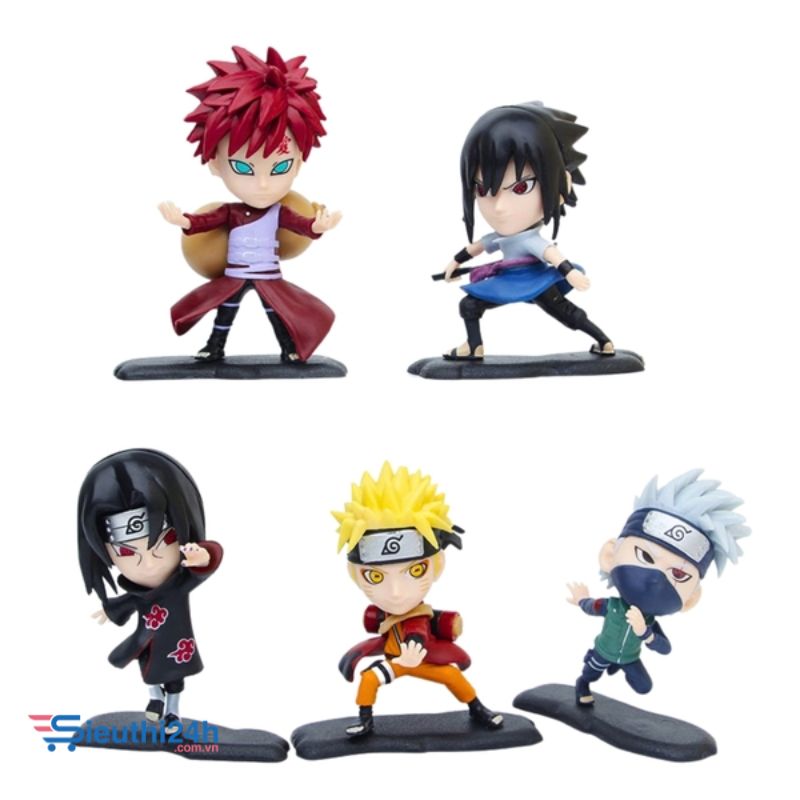 Mô hình Naruto Bộ 5 nhân vật naruto . gara . kakashi . itachi . sasuke