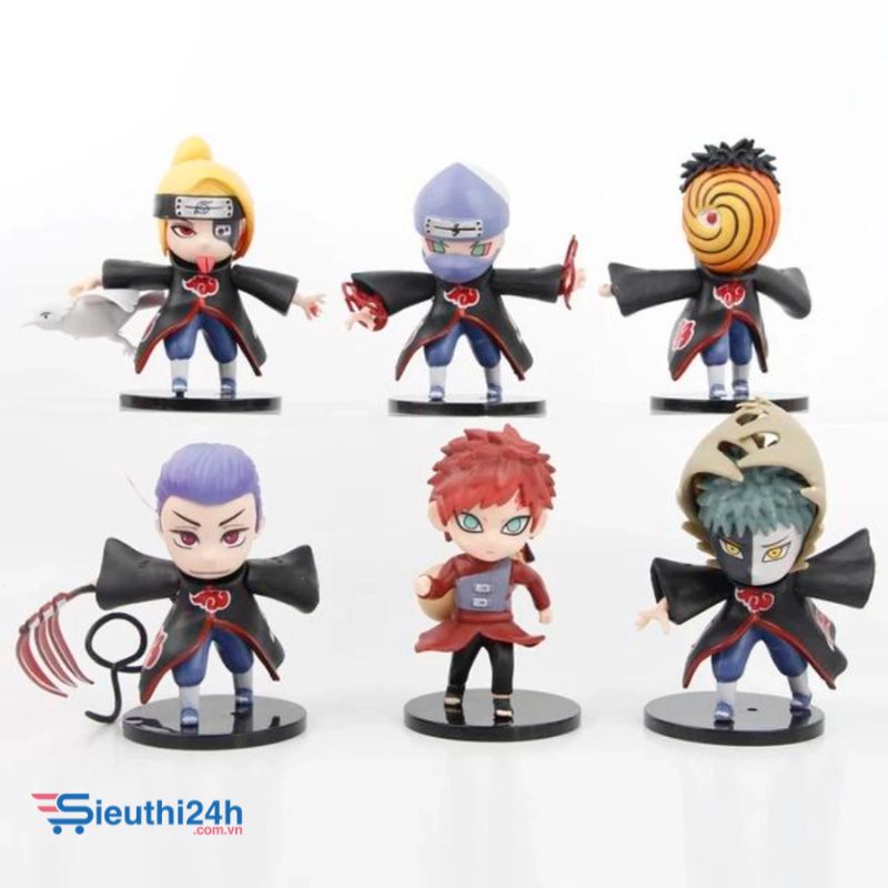 Mô hình Naruto Bộ 6 các nhân vật Naruto Bản A - Cao 9 - 10cm - nặng 100gram - Figure Naruto - No Box
