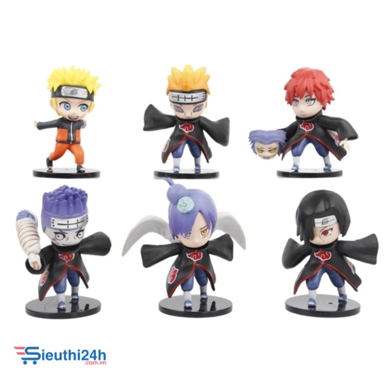 Mô hình Naruto Bộ 6 các nhân vật Naruto Bản B - Cao 9 - 10cm - nặng 100gram - Figure Naruto - No Box