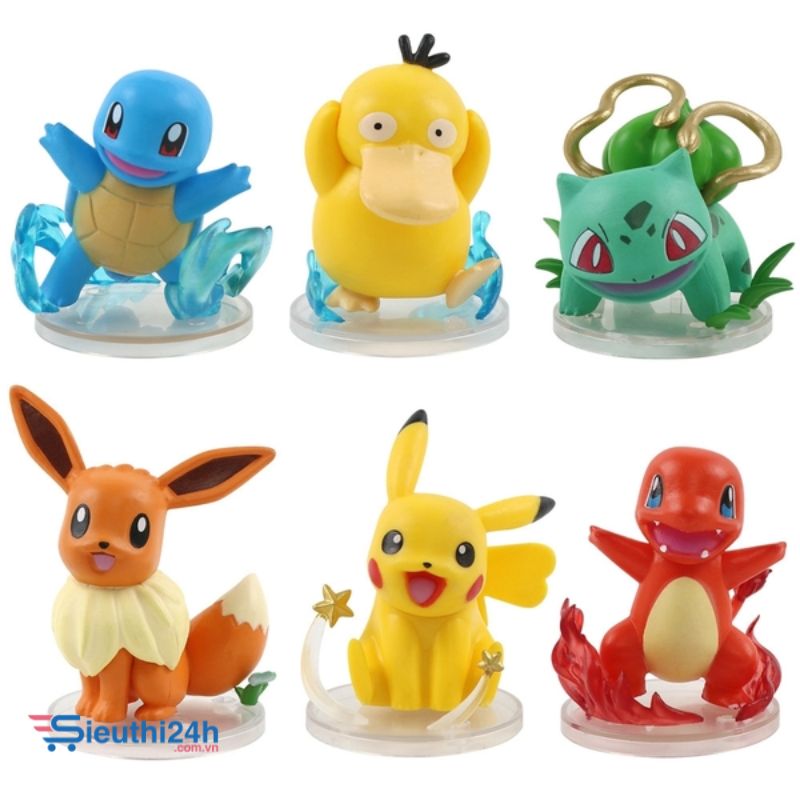 Mô Hình POKEMON Bộ 6 Pokemon có đế