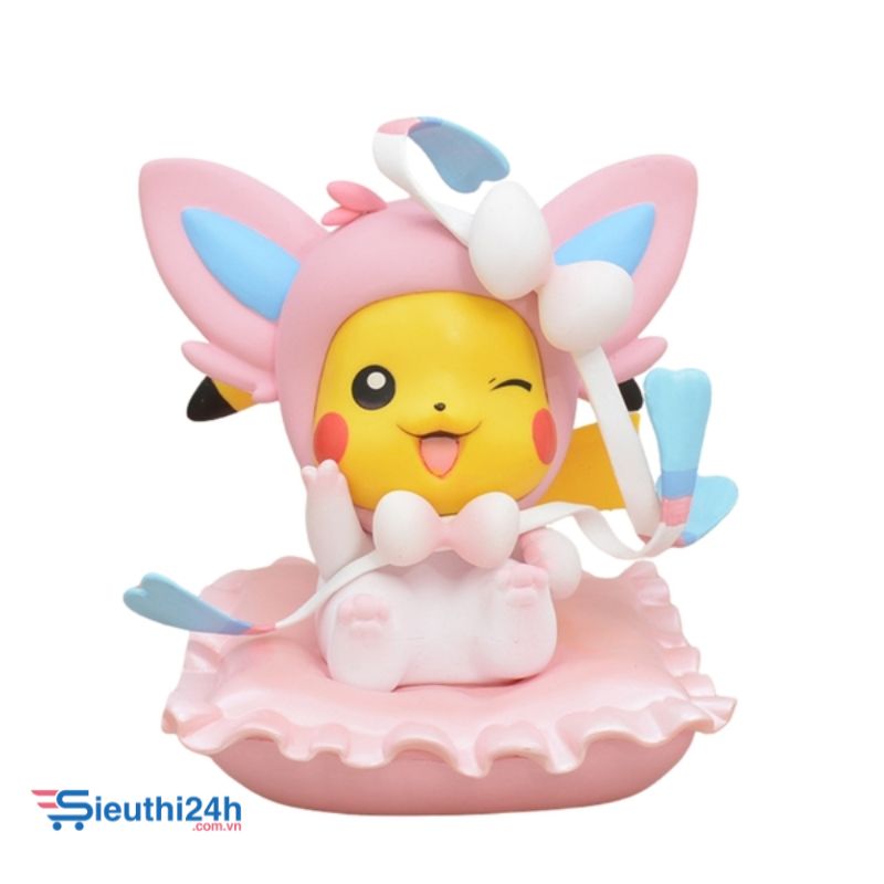 Mô Hình Pokemon pikachu hồng đeo nơ bản cao cấp