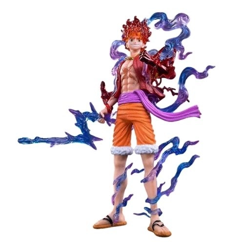 Bản 28cm Box Nhựa Hộp bóng kính - Mô hình OnePiece - Luffy Gear 5 Nika đỏ Cao 28cm bản có vũ khí cầm tay