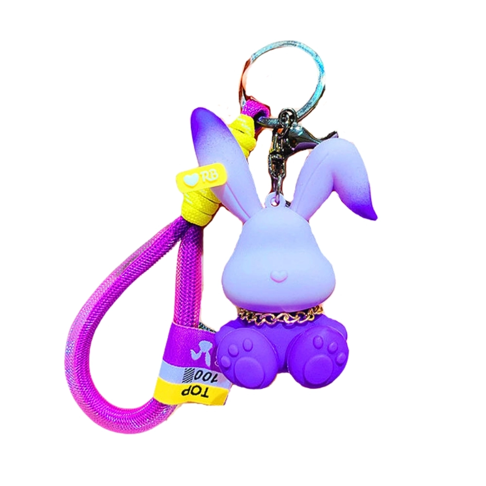 Móc khóa thỏ tím - Dây móc dài : 12cm - Mô Hình Cao : 8cm - Nặng : 50gram - No Box : bọc túi OPP N3-K17-T4-S3