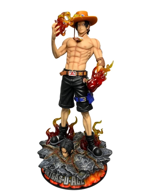 Mô Hình ACE OnePiece dáng đứng siêu ngầu - cao 73cm - nặng 6kg5 - phụ kiện : 2 đầu + 1 dây sạc - Figure OnePiece - Có Hộp xốp + Box Bìa N2