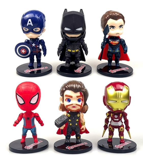 Mô Hình Avenger Bộ 6 các nhân vật siêu anh hùng - Cao 10-11cm - nặng 350gram - Figure Avenger - Bọc túi - No box - N3-K48-T3-S1