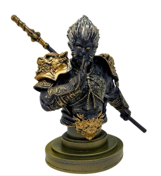 Mô Hình bán thân tôn ngộ không đen vàng - Cao 17.5cm - nặng 400gram - Phụ kiện : đế + gậy - Figure Wukong - Bọc túi OPP - No Box - N1-ST10