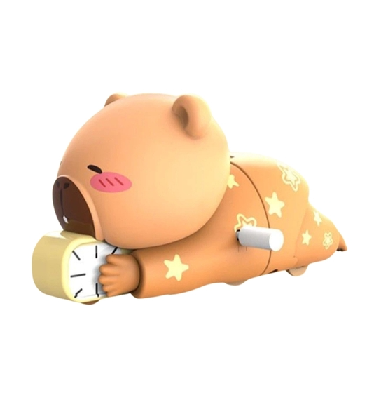 Mô hình capy bara nằm chạy cót - Cao : 5.5cm - Dài : 10cm - Hộp Màu N5