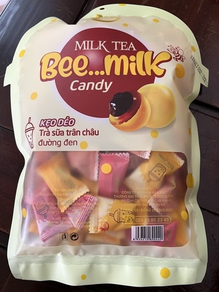 Kẹo Dẻo Trà Sữa Trân Châu Đường Đen Milk Túi 300g