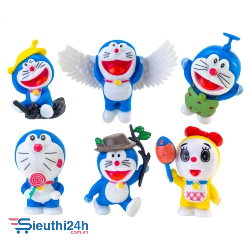 Mô Hình Bộ 6 Doremon siêu ngộ nghĩnh - Cao 5cm - nặng 150gram - Figure Doremon