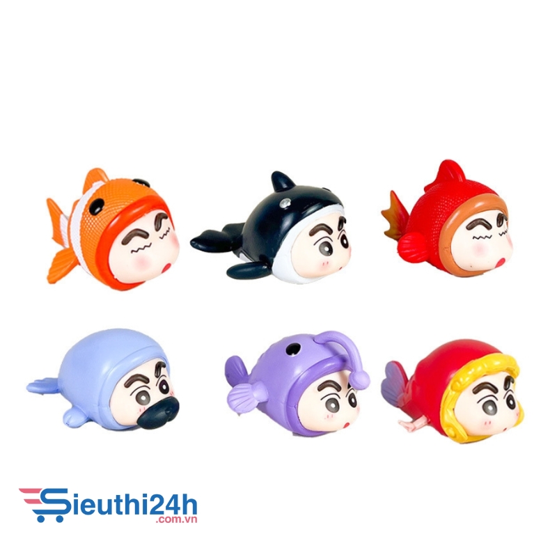 Mô Hình bộ 6 Shin bút chì cosplay cá - Cao 4.5cm - nặng 300gram - Figure Cậu Bé Bút Chì