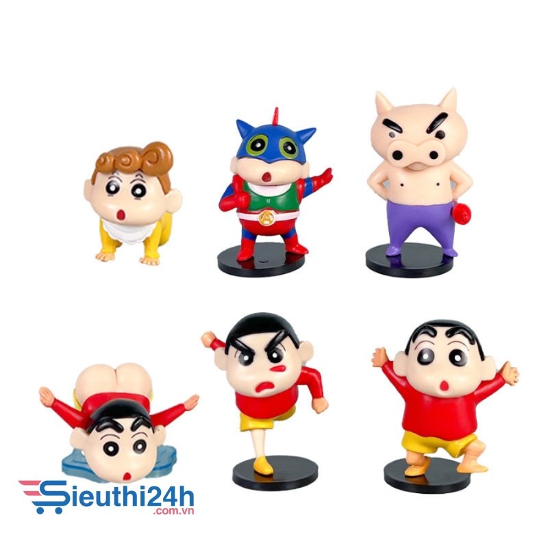 Mô Hình bộ 6 Shin bút chì cosplay - Cao 4.5-6.5cm - nặng 300gram - Figure Cậu Bé Bút Chì