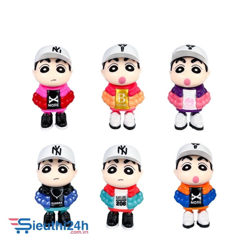 Mô Hình bộ 6 Shin bút chì cosplay - Cao 9.5cm - nặng 300gram - Figure Cậu Bé Bút Chì