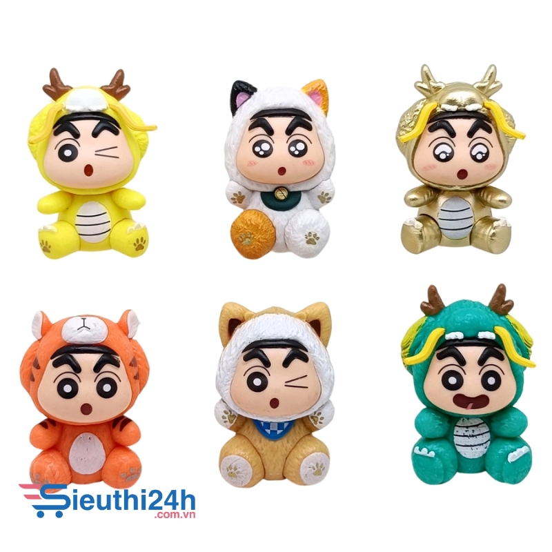 Mô Hình bộ 6 Shin cosplay động vật - Cao 7cm - nặng 300gram - Figure Cậu Bé Bút Chì