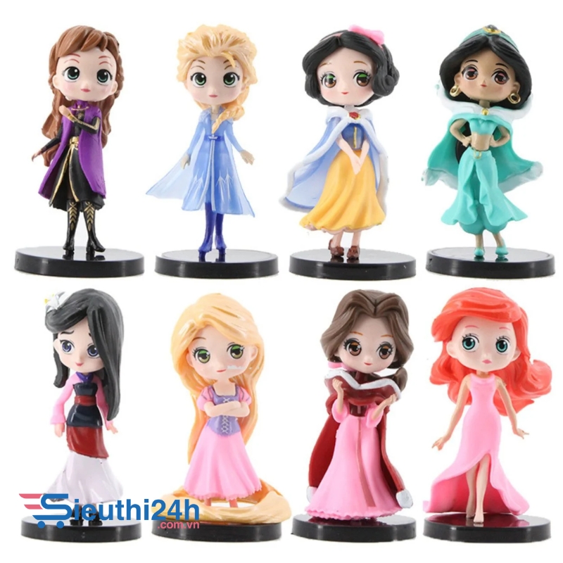 Mô Hình Bộ 8 các công chúa trong Disney - cao 10cm - nặng 300Gram - Figure Disney