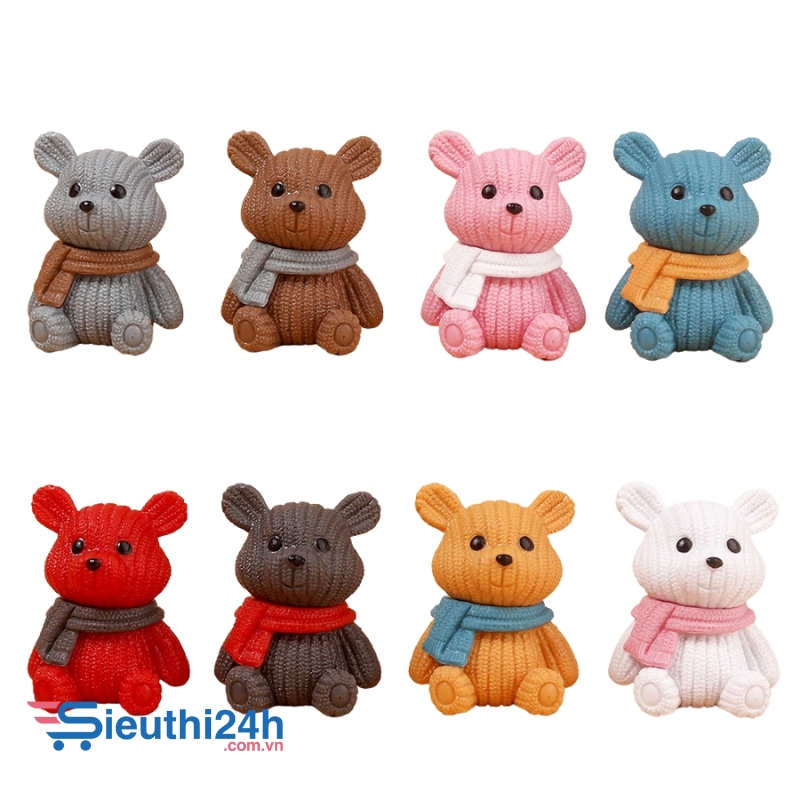 Mô hình bộ 8 gấu - cao 5cm - Nặng 300gram - Bọc Túi