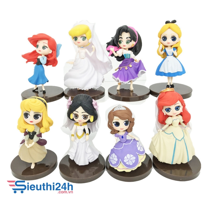 Mô Hình búp bê bộ 8 công chúa - Cao 8.5cm - nặng 300gram - Figure Búp Bê Công Chúa