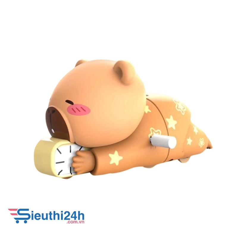 Mô hình capy bara nằm chạy cót - Cao : 5.5cm - Dài : 10cm - Hộp Màu N5