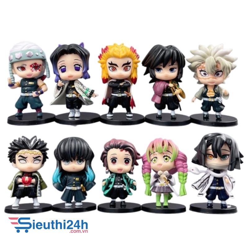 Mô hình Demon Slayer Bộ 10 các nhân vật thanh gươm diệt quỷ