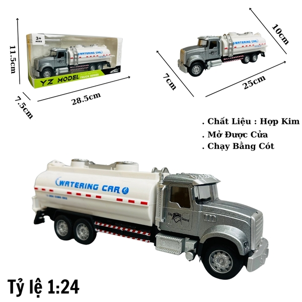 Mô Hình xe chở nước tỉ lệ 1:24
