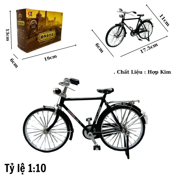 Mô Hình Xe đạp không giỏ 1:10 Hợp kim