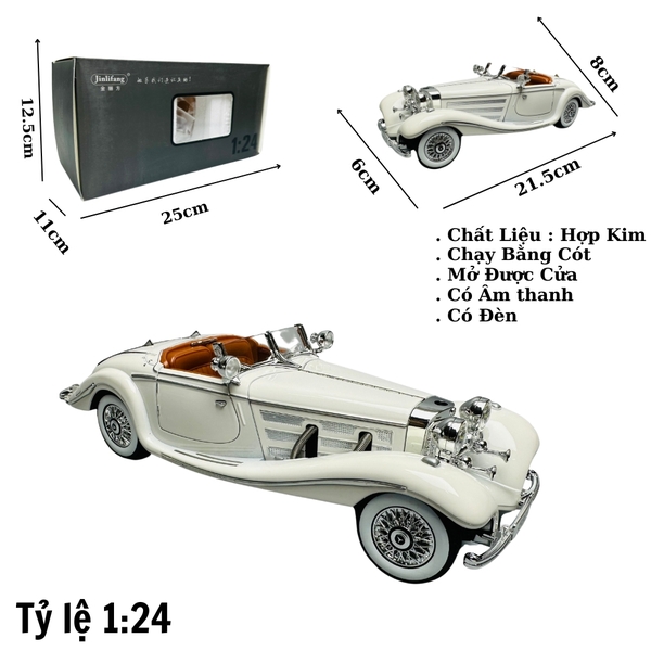Mô Hình Xe cổ trắng 1:24