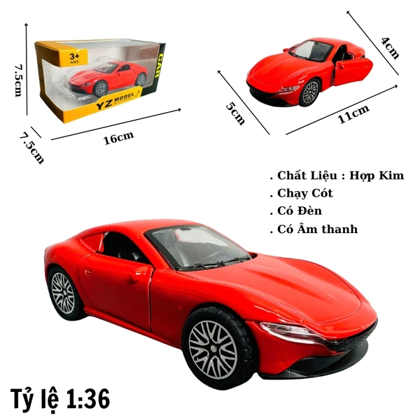 Mô Hình xe Ferrari Roma đỏ tỉ lệ 1:36