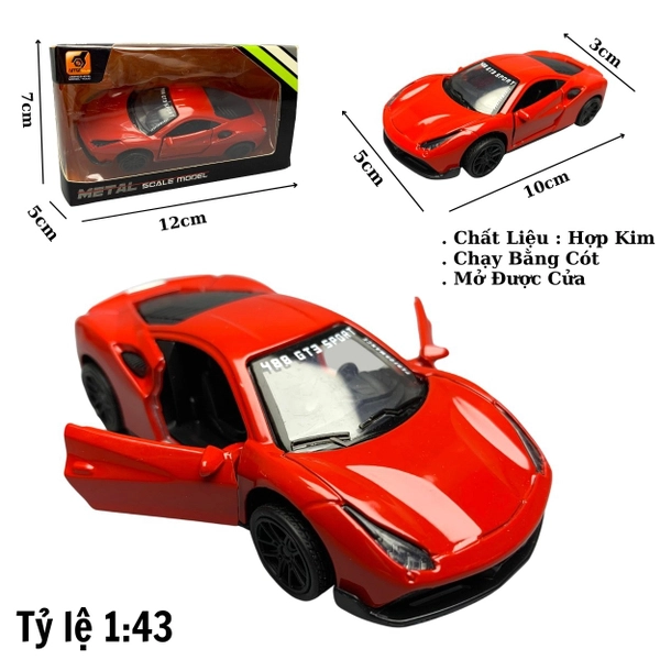 Mô Hình xe Ferrari 488 GTB Đỏ tỉ lệ 1:43
