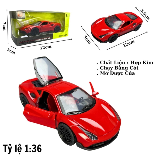 Mô Hình xe Ferrari 458 màu đỏ - tỉ lệ 1:36