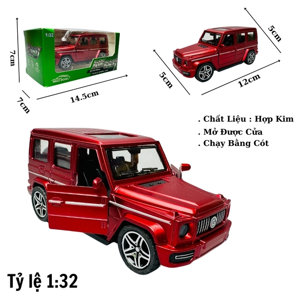 Mô Hình xe Jeep đỏ tỉ lệ 1:32