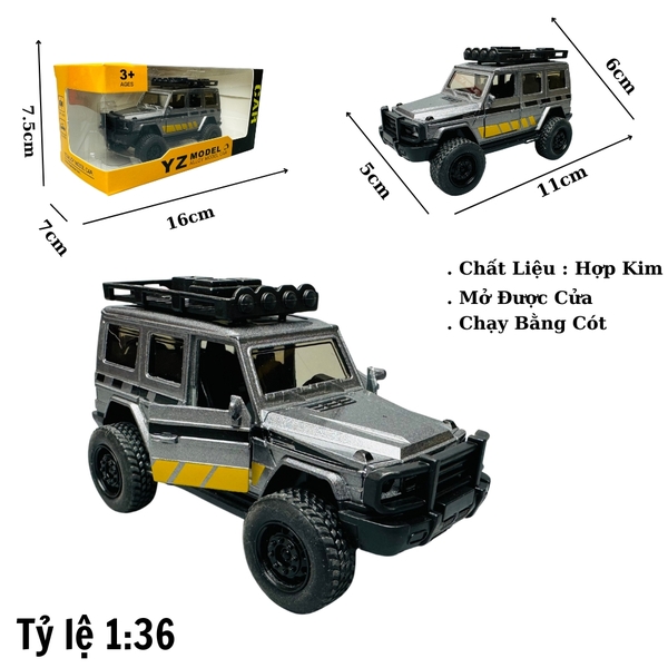 Mô Hình xe G63 xám tỉ lệ 1:36