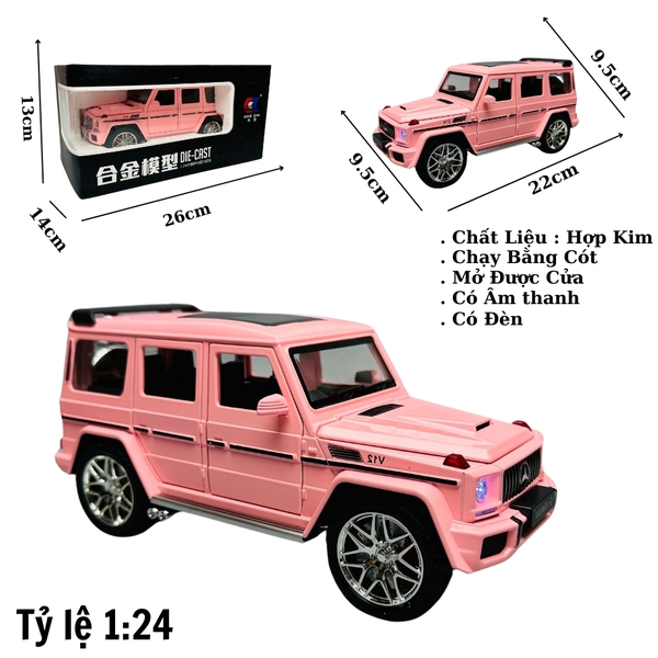 Mô Hình Xe G63 hồng 1:24