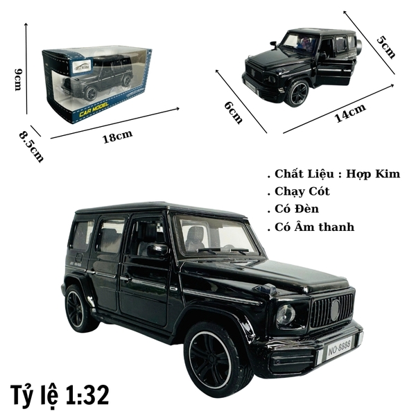 Mô Hình xe g63 đen tỉ lệ 1:32