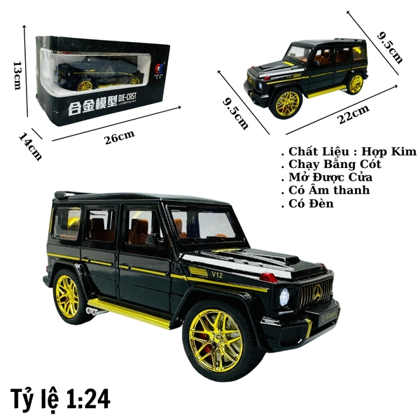 Mô Hình Xe G63 đen 1:24