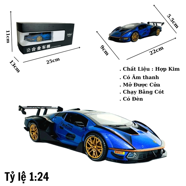 Mô Hình xe lambogini xanh đua tỉ lệ 1:24