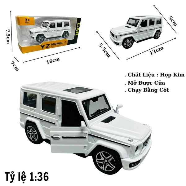 Mô Hình xe jeep trắng tỉ lệ 1:36