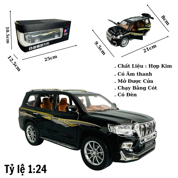 Mô Hình xe Landcruiser prado đen tỉ lệ 1:24