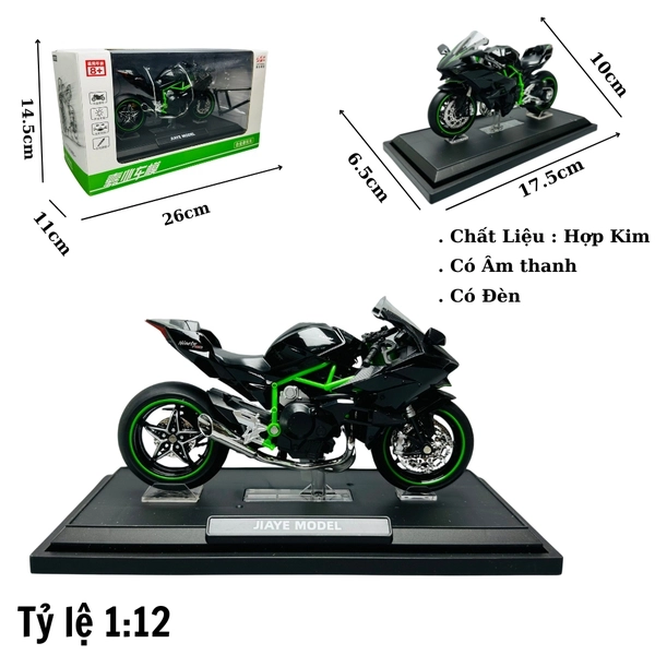 Mô Hình Xe máy ninja H2R 1:12