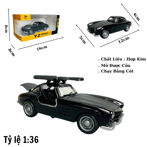 Mô Hình xe mẹc cổ đen - tỉ lệ 1:36