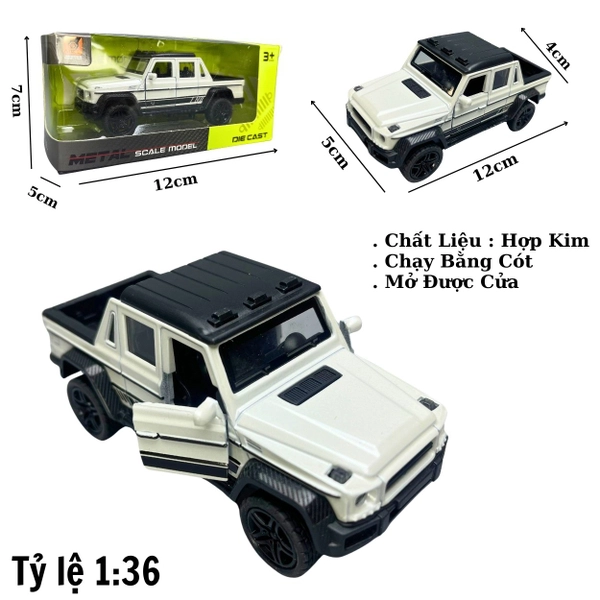 Mô Hình xe Mẹc bán tải màu trắng - tỉ lệ 1:36