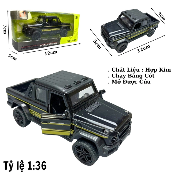 Mô Hình xe Mẹc bán tải màu đen - tỉ lệ 1:36