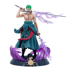 Mô Hình Đồ Chơi - Zoro đứng 2 đầu + 3 kiếm + 3haki - OnePiece - No Box - Bọc Túi Opp - N1-K12-T2-S1