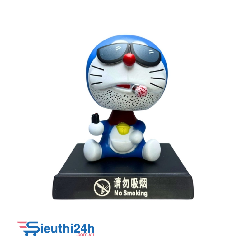 Mô Hình lắc đầu Doremon hút thuốc - Cao 12cm