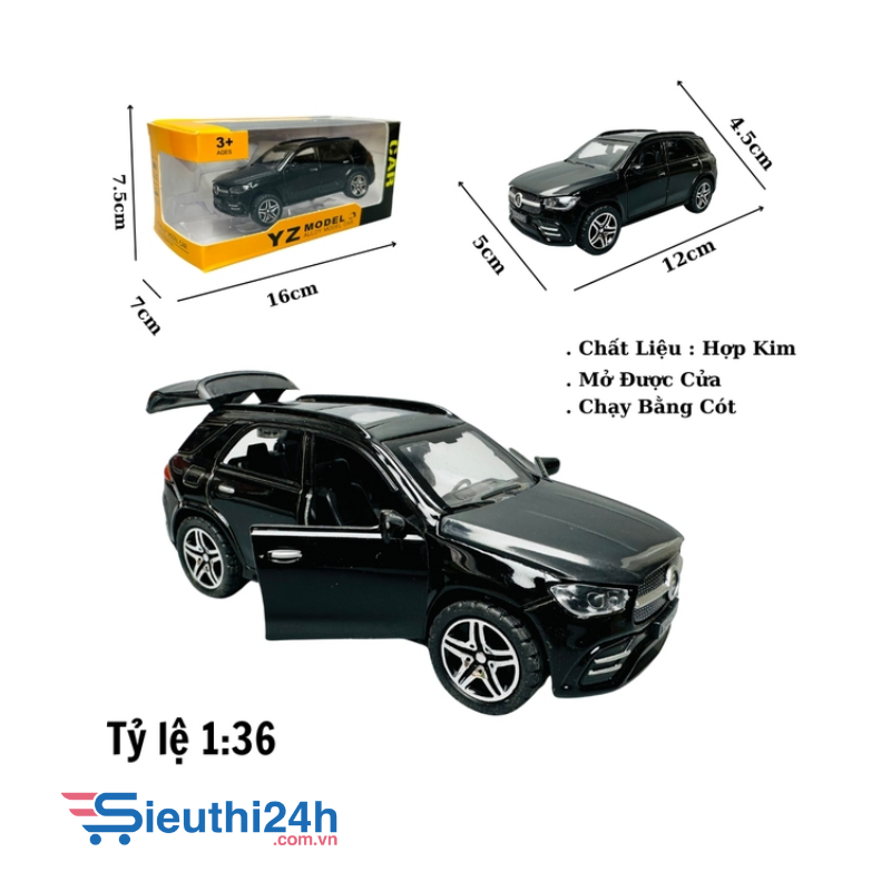 Mô Hình xe Mẹc GLC đen tỉ lệ 1:36 Hợp kim có thể mở cửa